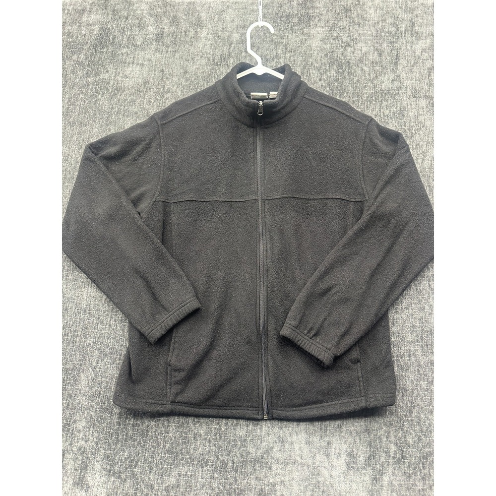 Bass Pro Shops Fleece Jacket Mens‎ Medium Black Mock Neck Full Zip Warm Wear